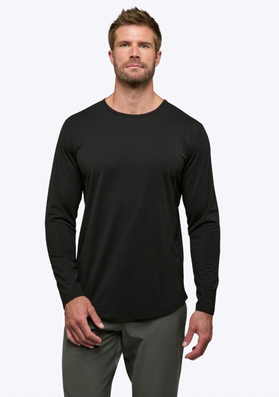 CUTS AO Long Sleeve Curve Hem Tee Black 2XL